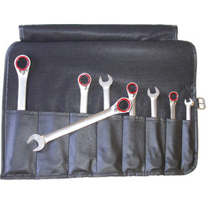 879GEL - COMBINED FIXED AND RATCHET WRENCHES IN SET - Orig. Gedore red